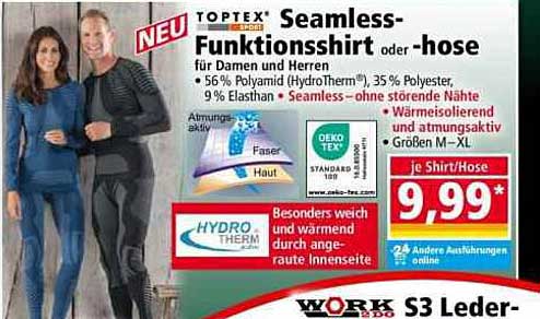 Toptex Seamless-Funktionsshirt oder -hose für Damen und Herren