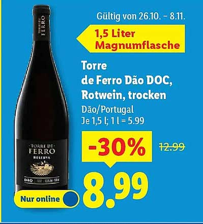 Torre de Ferro Dão DOC, Rotwein, trocken - 1,5 Liter Magnumflasche