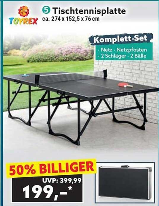TOYREX Tischtennisplatte Komplett-Set