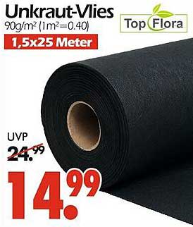 Unkraut-Vlies 1,5x25 Meter von Top Flora