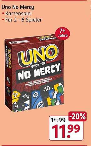 UNO No Mercy Kartenspiel - Für 2 – 6 Spieler