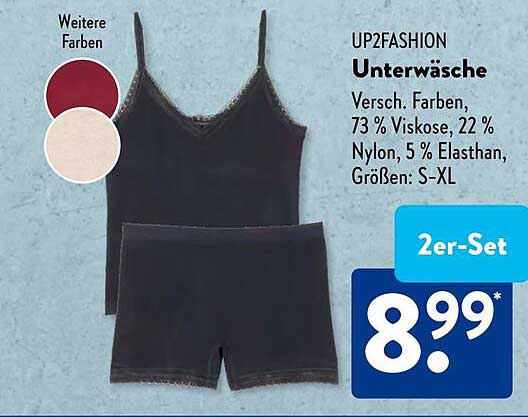 UP2FASHION Unterwäsche 2er-Set