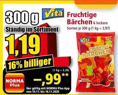 Vita Fruchtige Bärchen 300 g