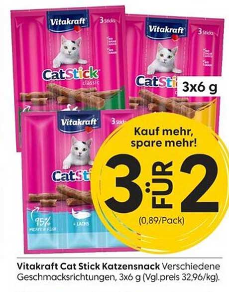 Vitakraft Cat Stick Katzensnack 3-fach Packung