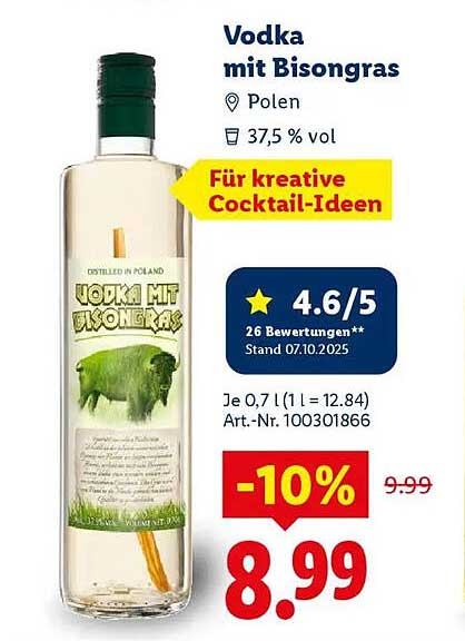 Vodka mit Bisongras 0,7 L