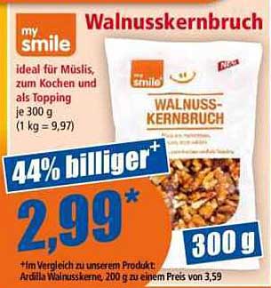Walnusskernbruch 300 g - ideal für Müslis, zum Kochen und als Topping