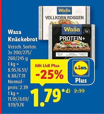 Wasa Knäckebrot – Verschiedene Sorten