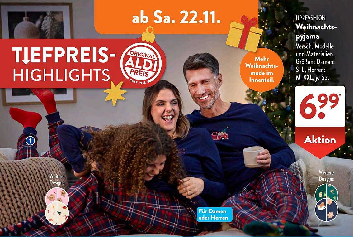 Weihnachts-Pyjama für Damen und Herren