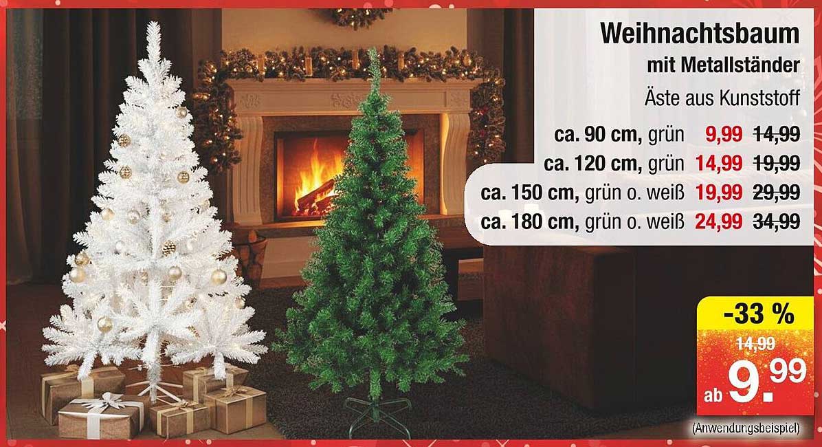 Weihnachtsbaum mit Metallständer - Äste aus Kunststoff