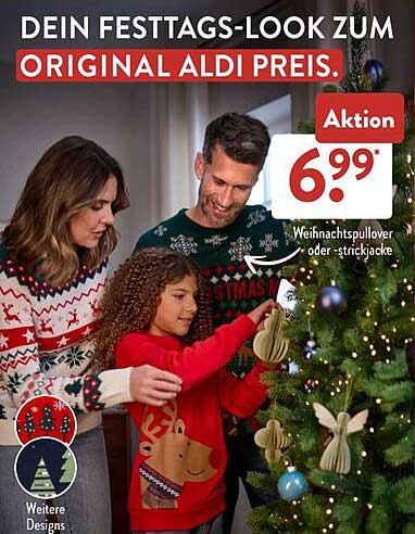 Weihnachtspullover oder Strickjacke