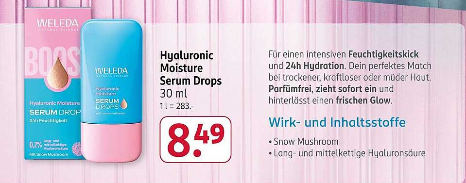 Weleda Hyaluronic Moisture Serum Drops 30 ml