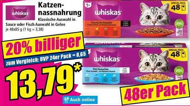Whiskas Katzen-Nassnahrung 48er Pack