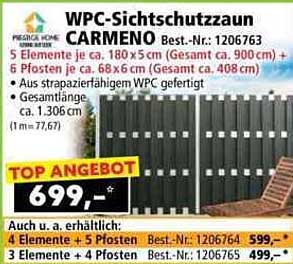 WPC-Sichtschutzzaun CARMENO