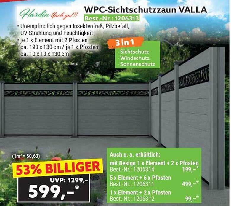 WPC-Sichtschutzzaun VALLA
