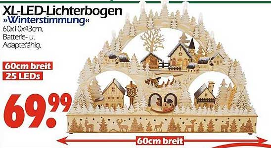 XL-LED-Lichterbogen »Winterstimmung« 60x10x43cm, 25 LEDs