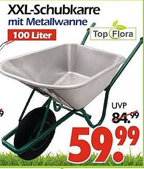 XXL-Schubkarre mit Metallwanne - 100 Liter