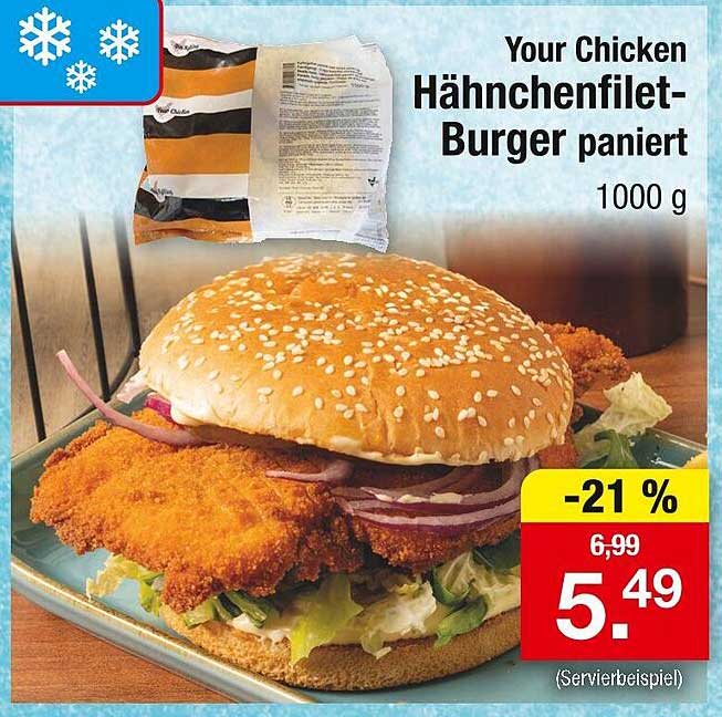 Your Chicken Hähnchenfilet-Burger paniert 1000 g