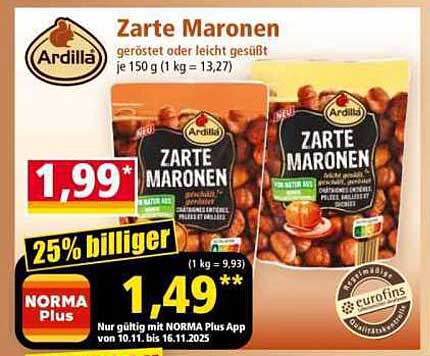 Zarte Maronen - geröstet oder leicht gesüßt