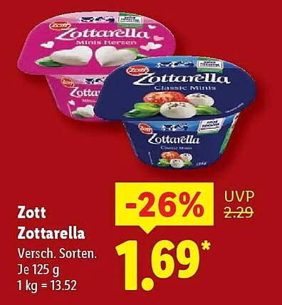 Zott Zottarella - Verschiedene Sorten