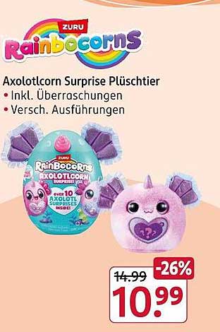 ZURU Rainbocorns Axolotl Surprise Plüschtier