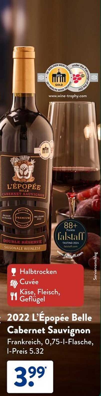 2022 L'Épopée Belle Cabernet Sauvignon