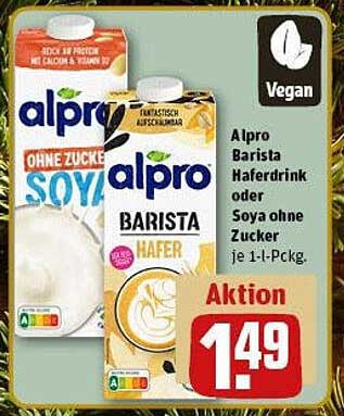 Alpro Barista Haferdrink oder Soya ohne Zucker