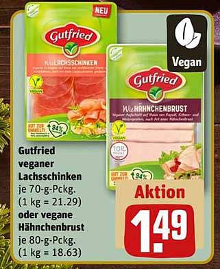 Gutfried veganer Lachsschinken oder vegane Hähnchenbrust