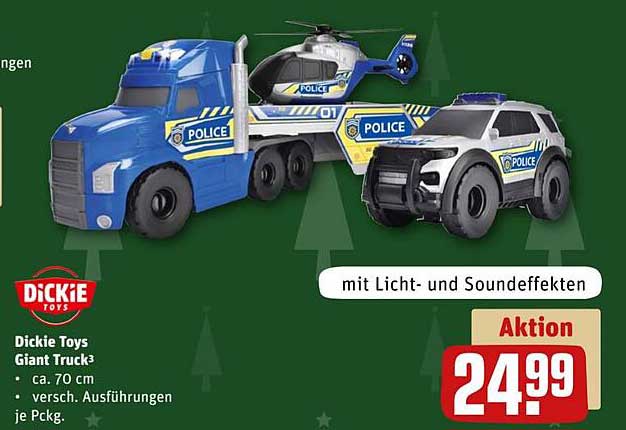 Dickie Toys Giant Truck3 mit Polizei-Licht- und Soundeffekten