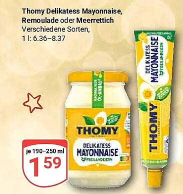 Thomy Delikatess Mayonnaise, Remoulade oder Meerrettich - verschiedene Sorten
