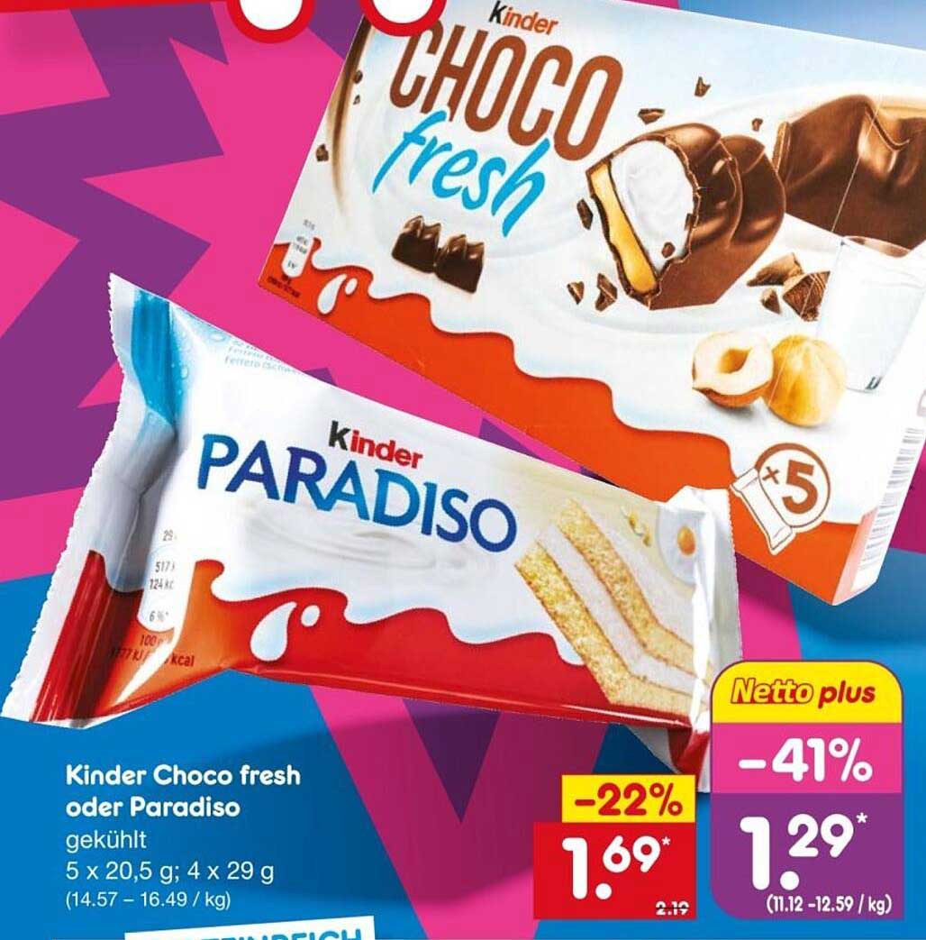 Kinder Choco fresh oder Paradiso