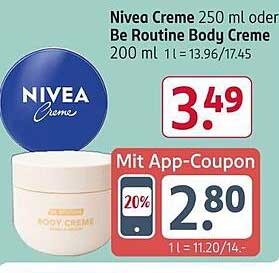 Nivea Creme 250 Ml Oder Be Routine Body Creme 200 Ml Angebot bei ...
