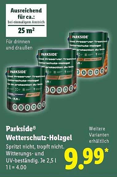Fabelhafte Parkside Wetterschutz Holzgel Fotosnull