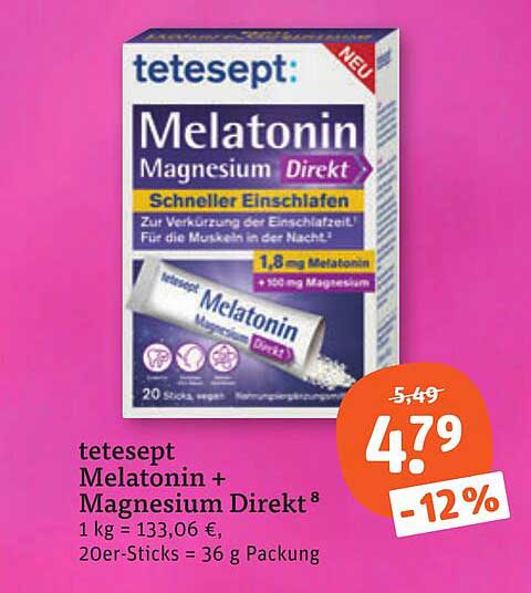tetesept Melatonin + Magnesium Direkt