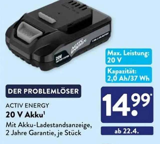 ACTIV ENERGY 20 V Akku