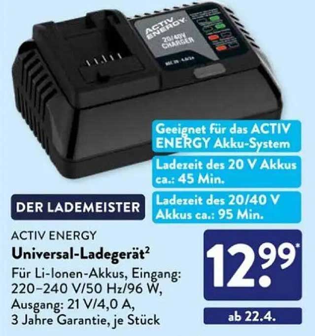 ACTIV ENERGY Universal-Ladegerät