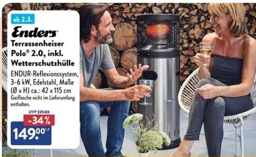Enders Terrassenheizer Polo® 2.0, inkl. Schutzhülle