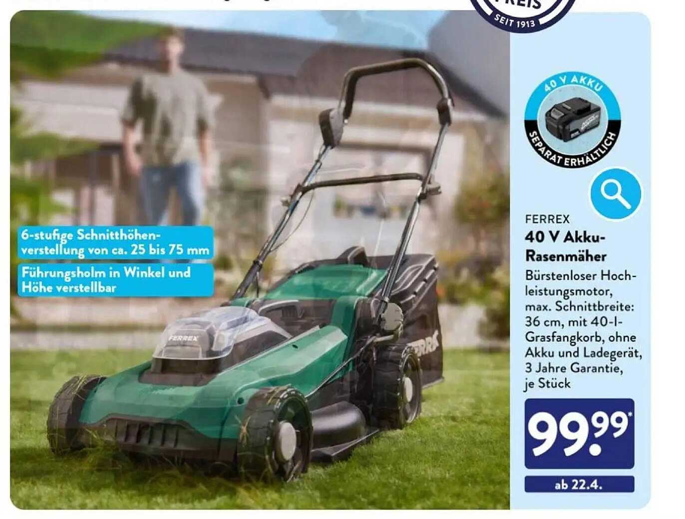 FERREX 40 V Akku-Rasenmäher