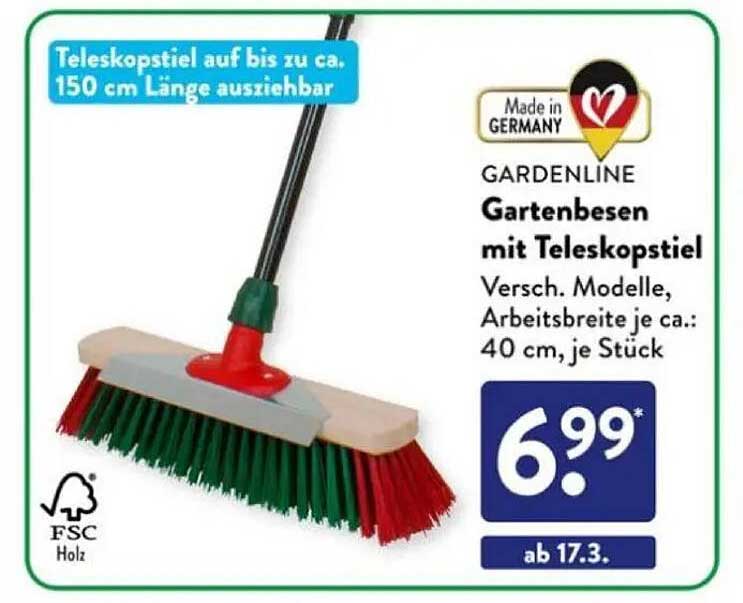 Gartenbesen mit Teleskopstiel