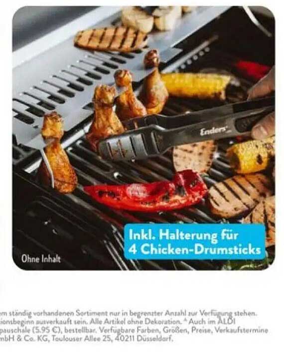 Inkl. Halterung für 4 Chicken-Drumsticks