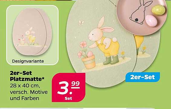 2er-Set Platzmatte* 28 x 40 cm, versch. Motive und Farben