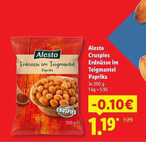 Alesto Crispies Erdnüsse im Teigmantel Paprika
