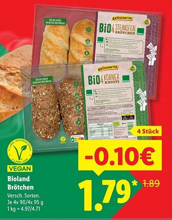 Bioland Brötchen Versch. Sorten.