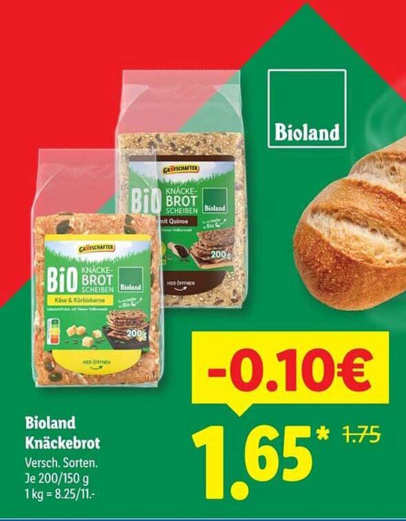 Bioland Knäckebrot Versch. Sorten.