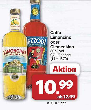 Caffo Limoncino oder Clementino 30 % Vol. 0,7-l-Flasche (1 l = 15,70)