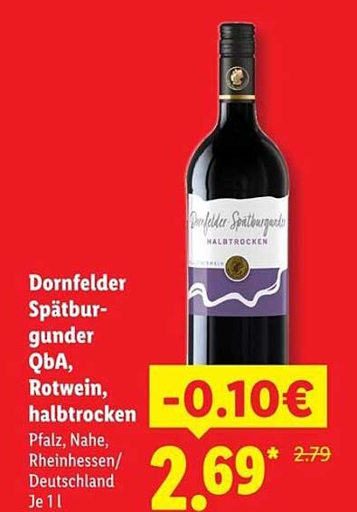 Dornfelder Spätburgunder QbA, Rotwein, halbtrocken