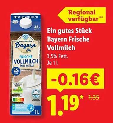 Ein gutes Stück Bayern Frische Vollmilch