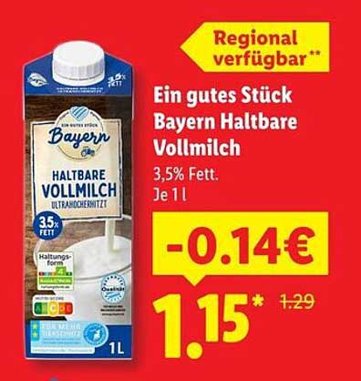 Ein gutes Stück Bayern Haltbare Vollmilch