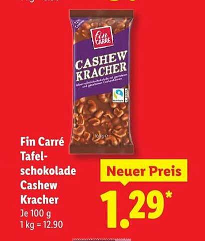 Fin Carré Tafel-schokolade Cashew Kracher