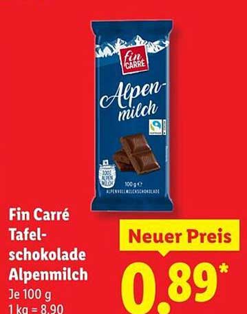 Fin Carré Tafelschokolade Alpenmilch
