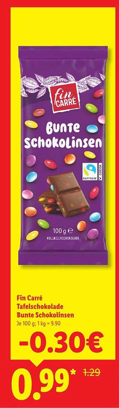 Fin Carré Tafelschokolade Bunte Schokolinsen